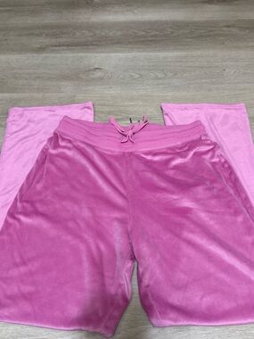 Juicy Couture Bright Pink Velour Wide Leg Pants